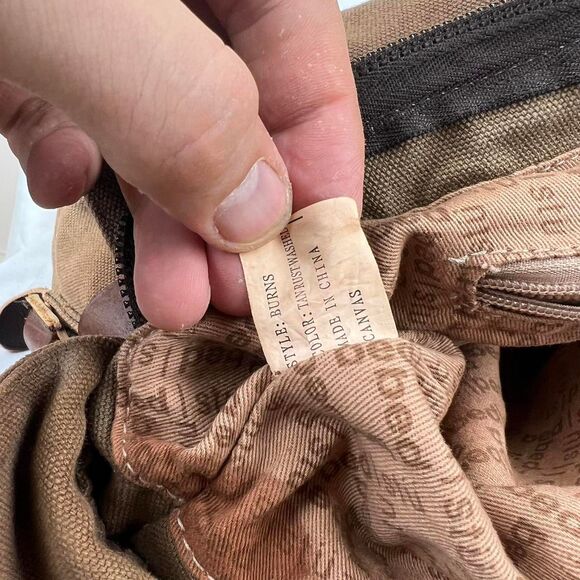 Bed Stu Burns Canvas Bag Tanrustwashed messenger bag with leather straps - Picture 8 of 8